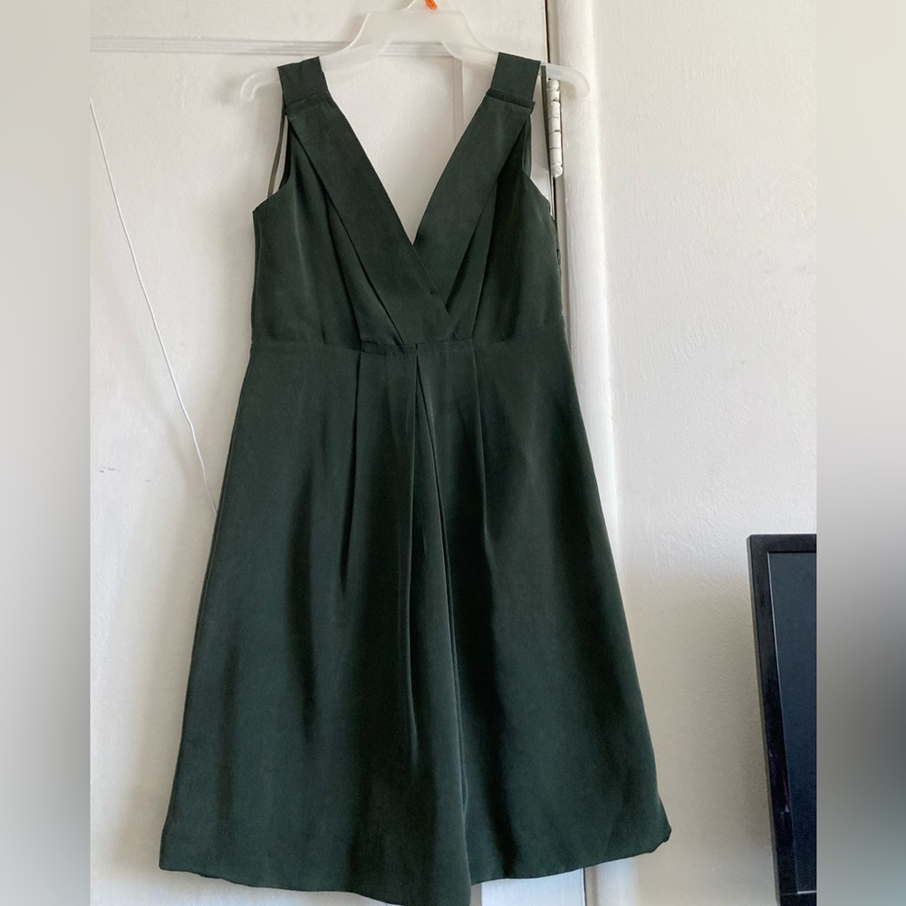 J. Crew Dark Green Strapless Dress